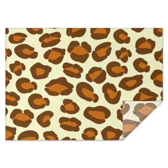Cream and Brown Of Leopard Print Rectangle Tablecloth 60"x84",Waterproof Polyester Rectangle Table Cloth, Wipeable Spillproof Polyester Tablecloth for Dining, Camping, Indoor and Outdoor
