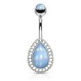 thumbnail image 5 of Belly Ring with Illuminating Stone Teardrop Shield and Illuminating Stone 14g, 5 of 12