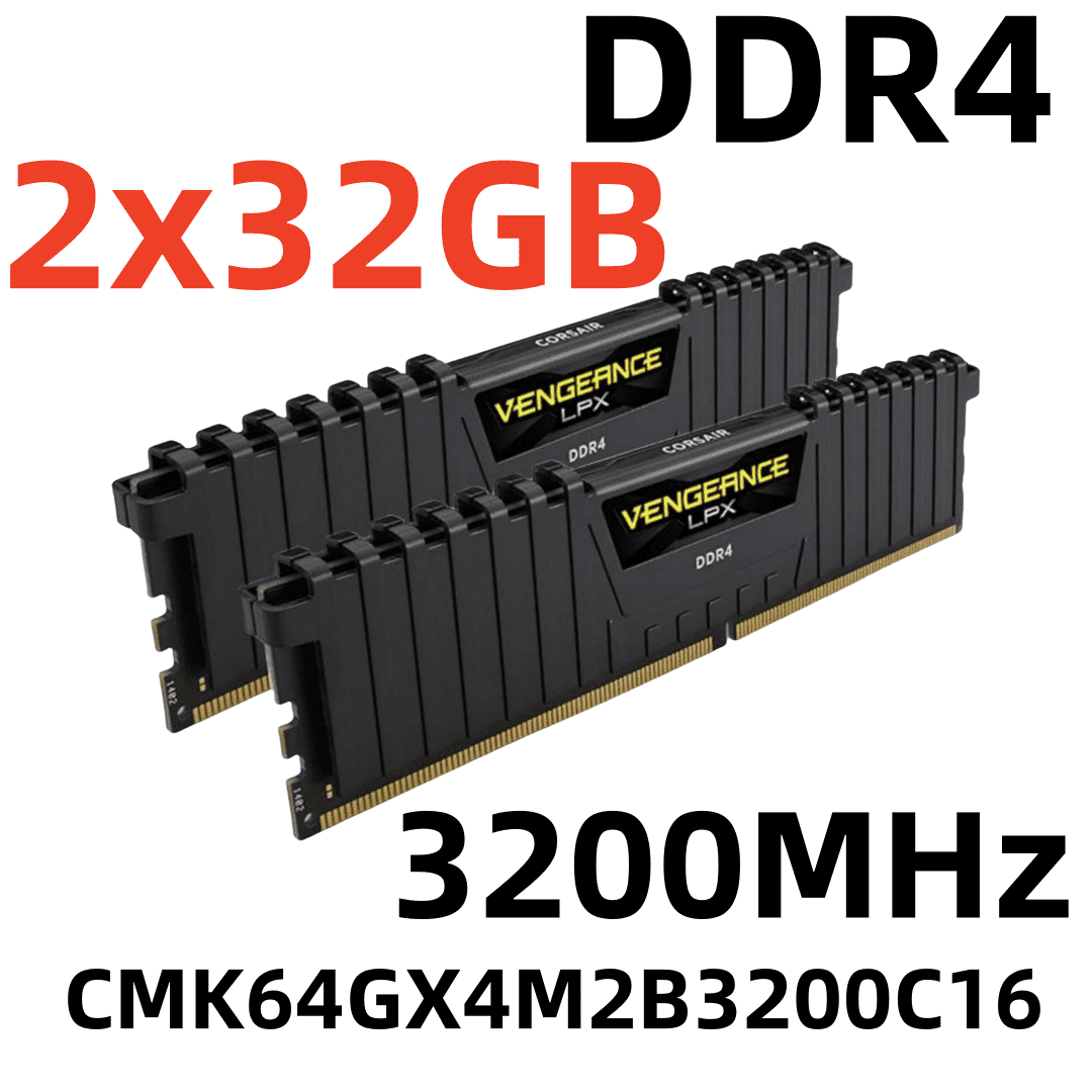Corsair Vengeance LPX DDR4 64GB （16GB×4） VENGEANCE® LPX 64GB (4 x 16GB) DDR4 DRAM 3000MHz C16 Memory Kit