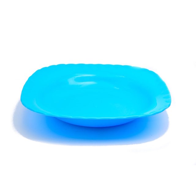 10 Platos Sopero Cuadrado Liso De Plastico Colores 20 X 3.5 azul GE Sopero