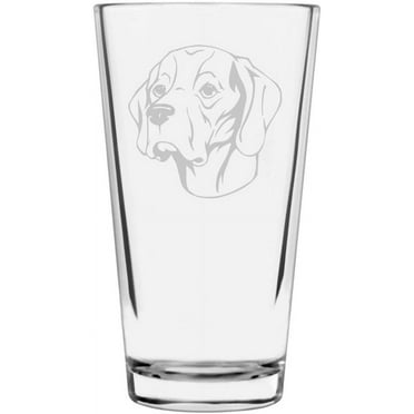 Pointer Dog Themed Etched All Purpose 16oz Libbey Pint Glass