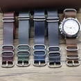 thumbnail image 3 of Correa de reloj de piel de vaca de cinco anillos, 18, 20, 22 y 24 mm, correa de reloj para hombre con grietas, correa de reloj de cuero genuino, 3 of 6