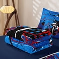 thumbnail image 5 of Erosebridal Black Spider Graffiti Zipper Queen Comforter Set with Fitted Sheet and 2 Pillowcases,Grid Splash Art Zipper Bedding Set For Boys,Navy Blue Reversible,4-Piece, 5 of 7