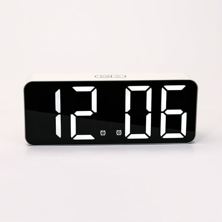 Digital Alarm Clock, Morning Alarm Clock LED Mirror Digital Clock ...