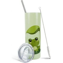 Frog Tumbler, Frog Gifts for Women/Frog Lovers, Frog Cup/Coffee Mug/Water Bottle, Cute Coffee Tumbler/Mugs for Women,Unique Kawaii Frog Stuff/Decor/Accessories/Things, 20 Oz Tumbler with Lid and Straw