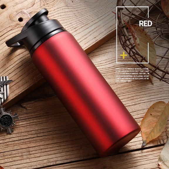 24 oz Portable Stainless Steel Water Bottle, Large Capacity, Wide Mouth, Straight Drink Travel Cold Kettle, Leakproof