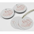 thumbnail image 4 of Inkdotpot 50 Pack Merry Christmas Favor Paper Tags Craft Real Rose Gold Foil Hang Tags, 4 of 6