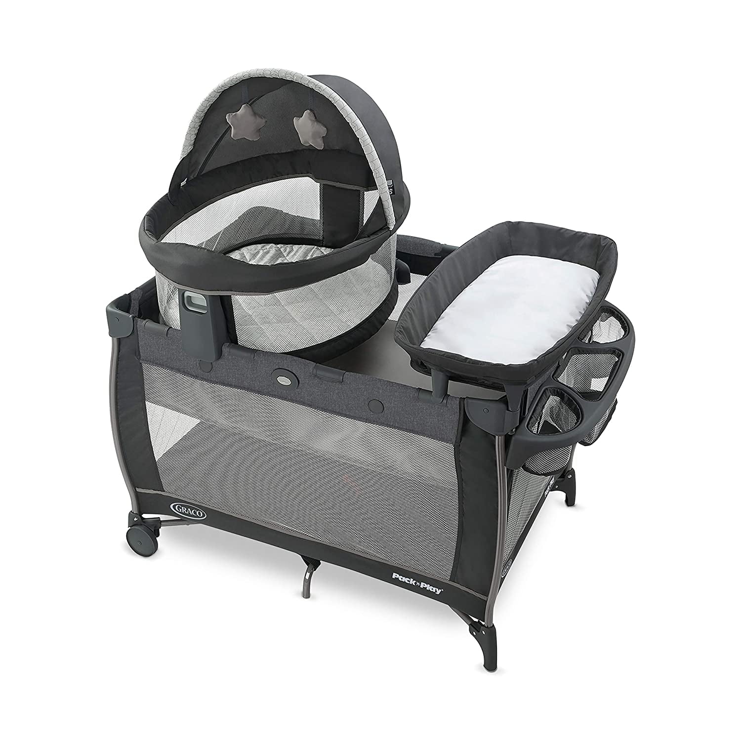 One Size Graco Pack 'n Play Playard with Twins Bassinet Vance 