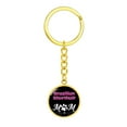 thumbnail image 4 of Brazilian Shorthair Cat Mom Keychain Stainless Steel or 18k Gold Circle Pendant, 4 of 16