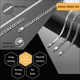 thumbnail image 6 of APSVO 3 Pcs Silver Necklaces for Men Boys Women Stainless Steel Cuban Figaro Herringbone Chains Set Birthday Valentines Day Jewelry Gifts Teen Him Husband Dad Adults Kids Ideas 16/18/20/22/24 Inch, 6 of 8