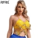 thumbnail image 2 of Top corto para danza del vientre para mujer, traje de actuación de danza del vientre, cuentas de plástico de malla, Top con sujetador Halter de lentejuelas con cordones y borlas nítidas, 2 of 5