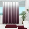 thumbnail image 3 of OLANLY Luxury Burgundy and White Ombre Shower Curtain Sets with 12 Hooks, Waterproof and Washable Decorative Shower Curtains for Bathroom, 72x72 Inches, 3 of 17