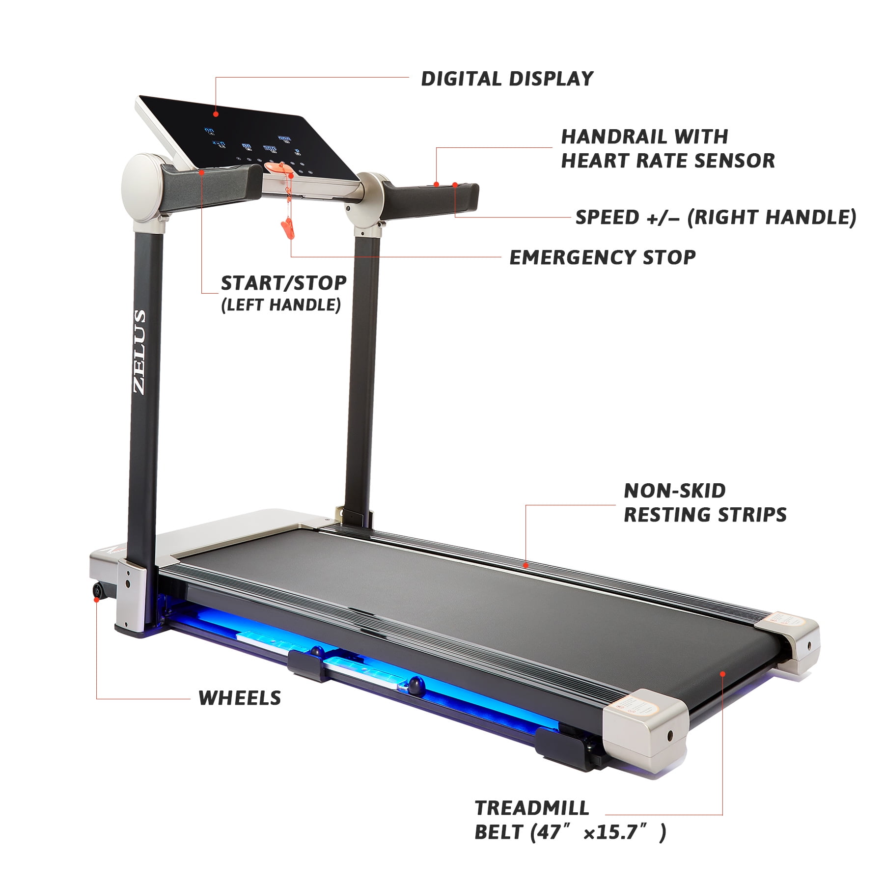 Bestco Smart Folding Treadmill with Bluetooth Speaker For Home or Office Walmart