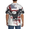 thumbnail image 5 of Cauagu American Flag Eagle Art Men's Short Sleeve Button Down Hawaiian Shirt for Men Bowling Shirts Casual Summer Beach Shirt,Medium, 5 of 6
