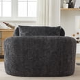 thumbnail image 3 of Oversized Chaise Longue Chair Indoor, Modern Upholstered Chenille Deep Seat Sofa Bed with Throw Pillows and Armrests, Sleeper Sofa Couch for Living Room, Bedroom Apartment, 3 of 8