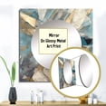 thumbnail image 3 of Designart "Transcendent Liquid Ink Blue and Gold I" Abstract Marble Square Mirror For Wall Decor - Large Blue Square Mirror Printed Wall Decor - Modern Square Living Room Mirror, 3 of 5
