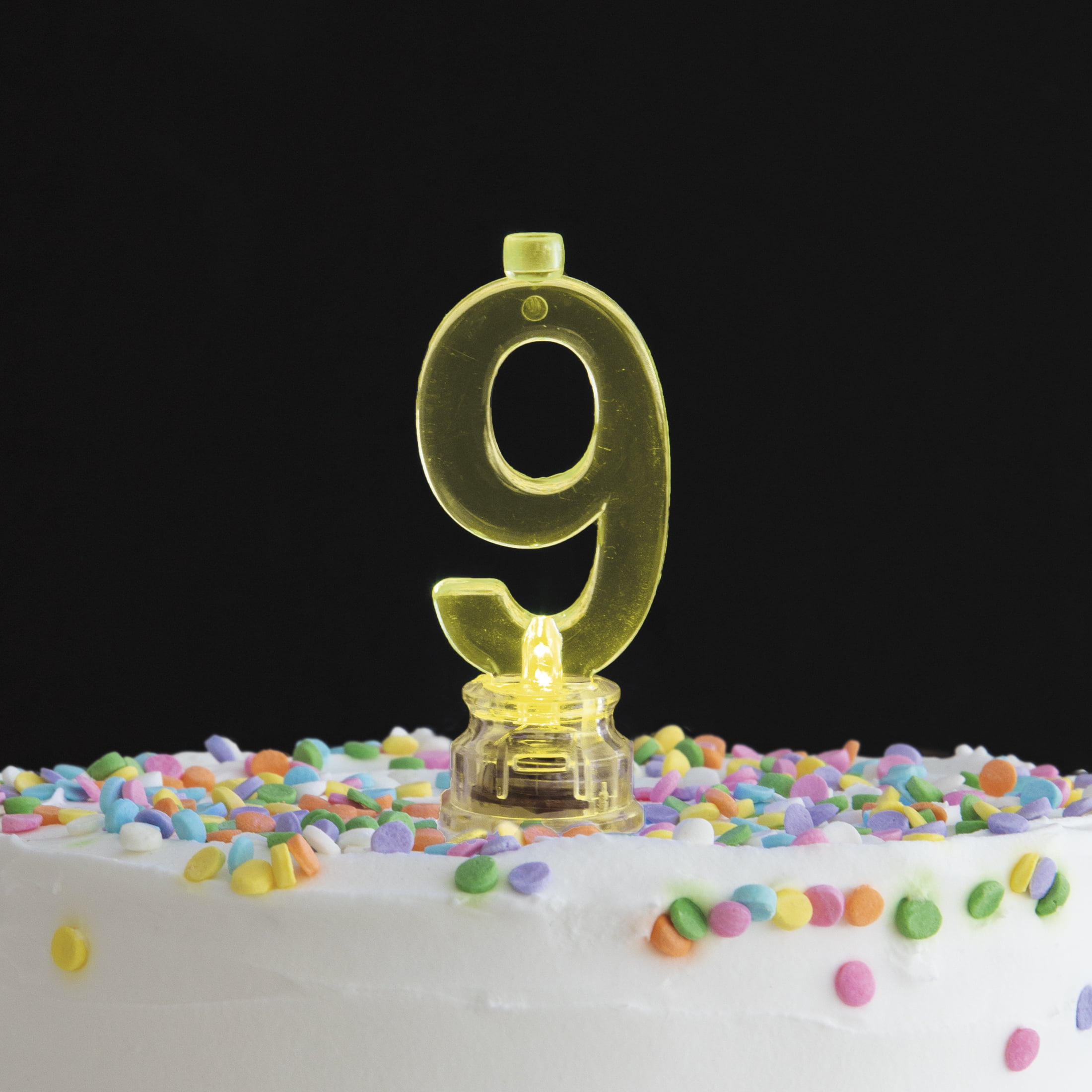 Multicolor Number 9 Flashing Birthday Candle Holder and Candles Set, 5 Pieces, by Way To Celebrate