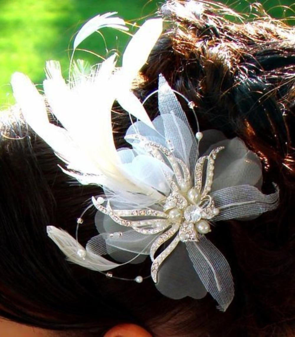 Vintage/Wedding Hand beaded flower fascinator 