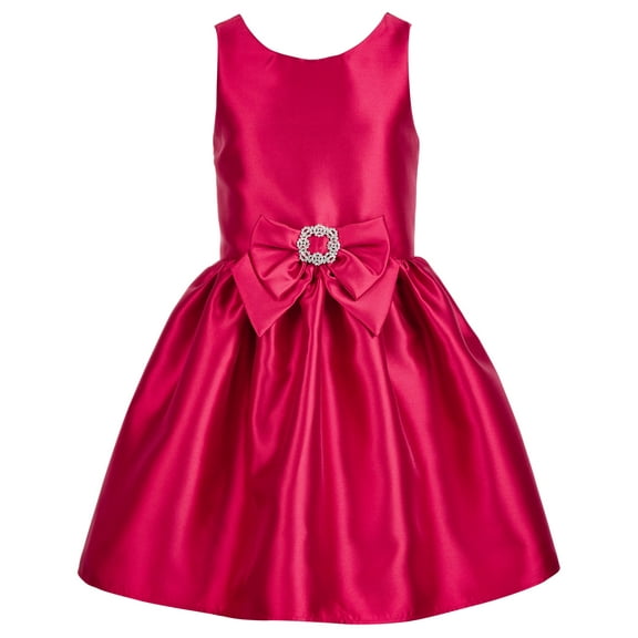 Pink & Violet Big Girls Bow Trim Satin Dress Red 16