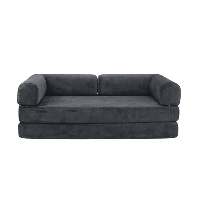 Sofá Cama De Espuma Sellada Al Vacío 2 Plazas Japandi Tenka Dark Grey