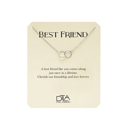 DTLA Sterling Silver Best Friend Necklace Infinity Circle Pendant on Gift