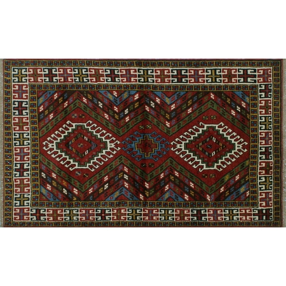 Vintage Wilma Rust/Ivory Rug, 3'9" x 6'1"