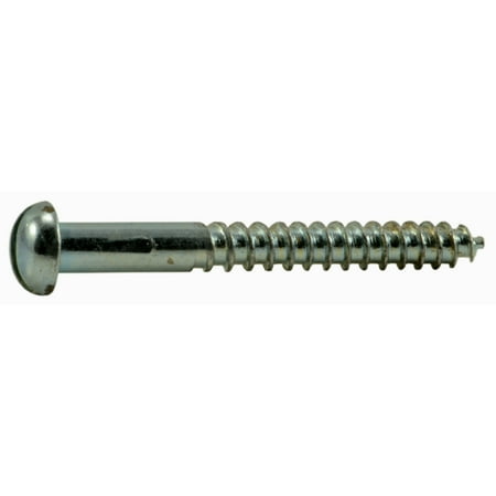 

#4 x 1 Zinc Plated Steel Slotted Round Head Wood Screws (60 pcs.)