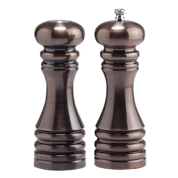 Chef Specialties - 90070 - 7 Inch - Burnished Pepper Mill And Salt Shaker Set