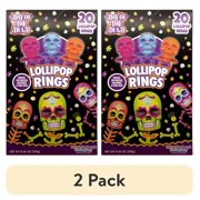 (2 pack) Flix Candy Halloween, Day of The Dead Lollipop Rings, Assorted Flavors, 20 Count Box