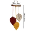 thumbnail image 3 of Cadancy Macrame Wall Hanging Woven Leaf Tapestry Boho Art Decor with Tassels Handmade Apartment Bedroom Living Room Dorm Aesthetic Ornament Gift, 3 of 6