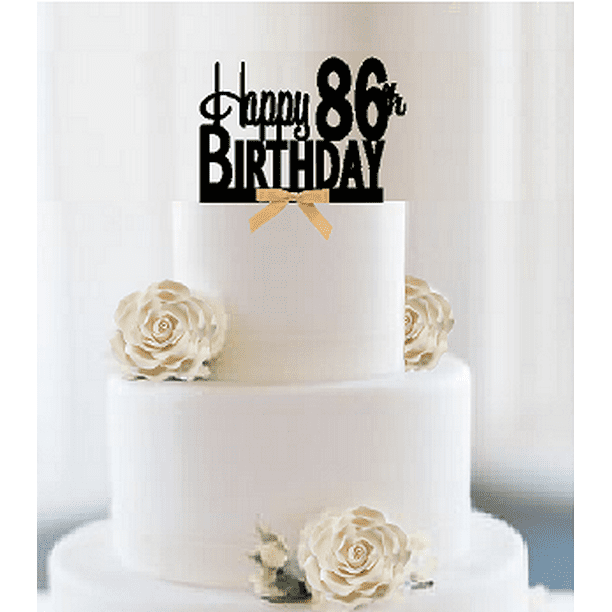 Item086CTGR Happy 86th Birthday Elegant Cake Decoration Topper with