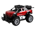 thumbnail image 1 of 1:18 Scale Alloy Red Remote Control Off-Road Vehicle with 3 Manual Opening Doors, Spray Function - 27MHz RC Car for Kids 6+, 500mAh Battery, USB Charging, 20m Control Range, All-Terrain Capability,, 1 of 6