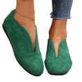 thumbnail image 5 of Work Shoes Women, Slip On Flats Shoes for Women Comfortable Faux Suede Round Toe V Cut Casual Ballet Flats Soft Loafers Nurse Walking Shoes Lightweight Breathable Boat Shoes for Office Work, 5 of 6