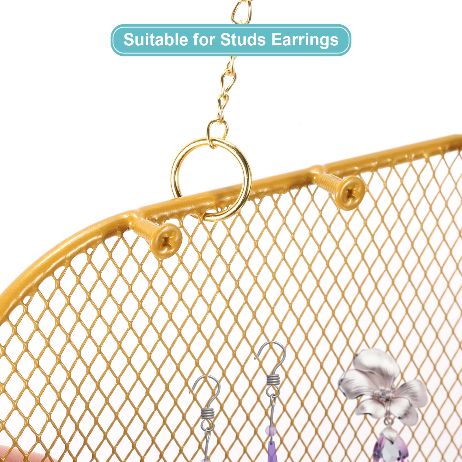 1 Set Earring Holder Organizer Wall, Necklace Holder Hanging Earring Organizer Oval Jewelry Organizer Wall for Earring Necklace Jewelry Wall Home Decoration, Medium