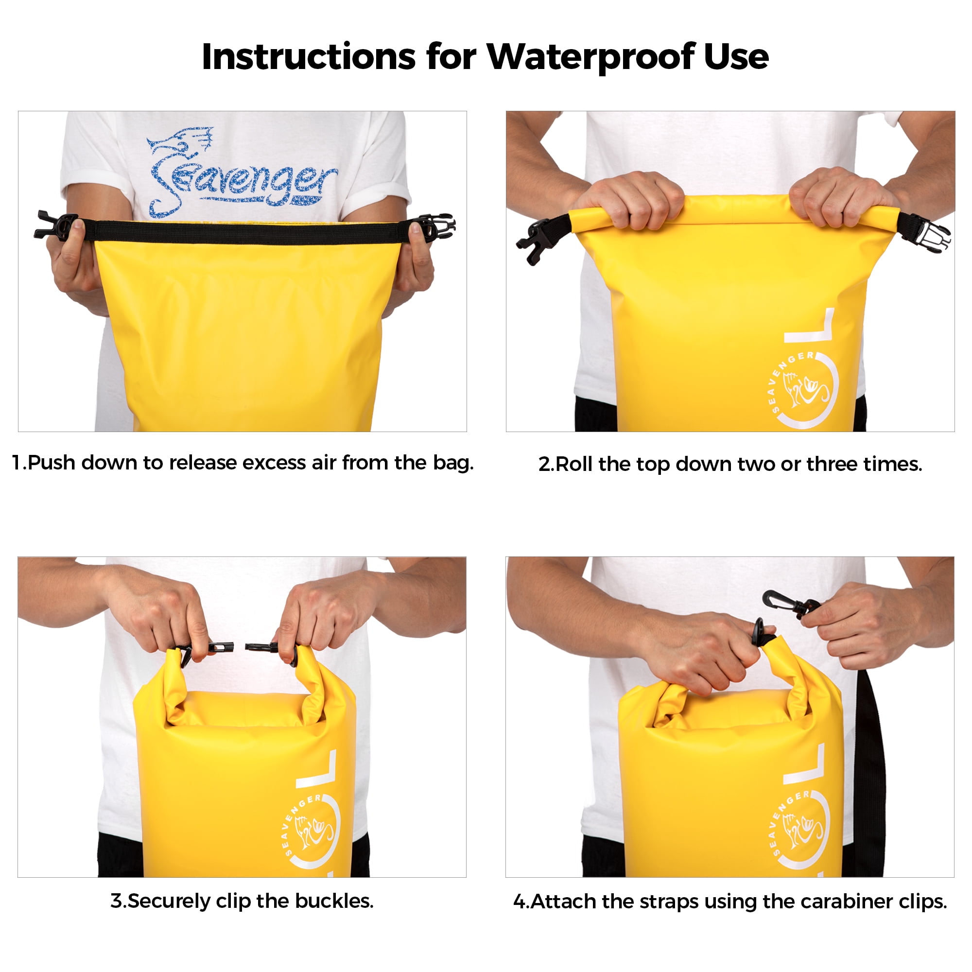 Seavenger Seafarer 20L Dry Bag | Waterproof Outdoor Travel Pack | Backpack, Crossbody, Duffel Gear Bag | Banana Yellow