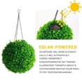 thumbnail image 3 of Artificial Plant Hanging Topiary Ball with Lights Solar LED Boxwood Topiary Flower Ball Lamp Artificial Plant Boxwood with LED Lights for Outdoor Garden Backyard Balcony Decorations, 3 of 9
