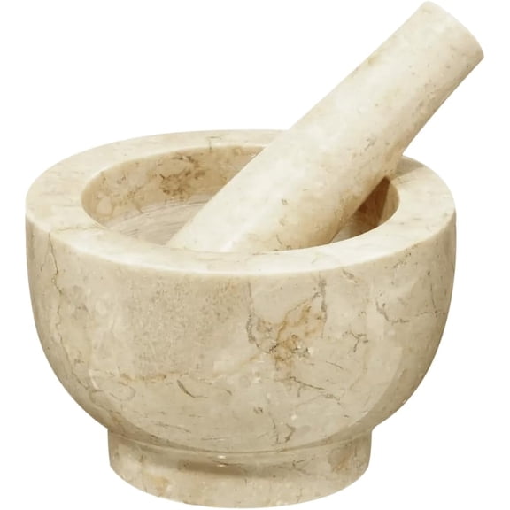 Cilio Prosecco Marble Mortar and Pestle Cream 2 Inch
