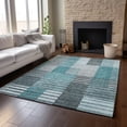 thumbnail image 6 of Addison Rugs Mayfield Washable Transitional Striped Teal Rectangle Rug, 5' x 7'6", 6 of 6