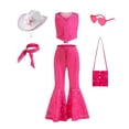 thumbnail image 2 of Disfraz de Cosplay de Barbi para niñas, conjunto de ropa Punk de calle Rosa, vestido Vintage a cuadros sin mangas con lazo para fiesta de Halloween, 2 of 5