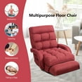 thumbnail image 3 of Costway Fauteuil Pliant de Sol avec Dossier Réglable 6 Positions et Coussin Lombaire Rouge, 3 of 10