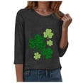 thumbnail image 5 of felwors Womens 3/4 Sleeve Crew Neck Valentine T Shirts Love Heart Printed Graphic Tee Tops (Grey, M), 5 of 8