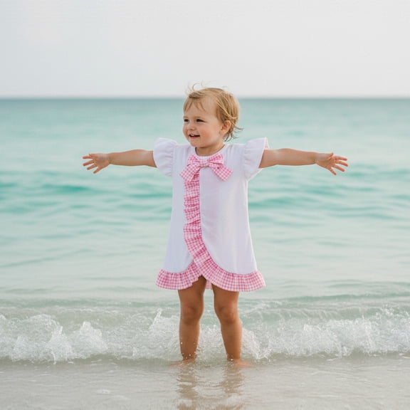 Hifoo Kids Swimwear Girls Sun Swim Shirt Long Sleeve Rash Guard Cover Up With Hood For Toddler Kids Beach Pool Birthday Vacation Summer Beachwear