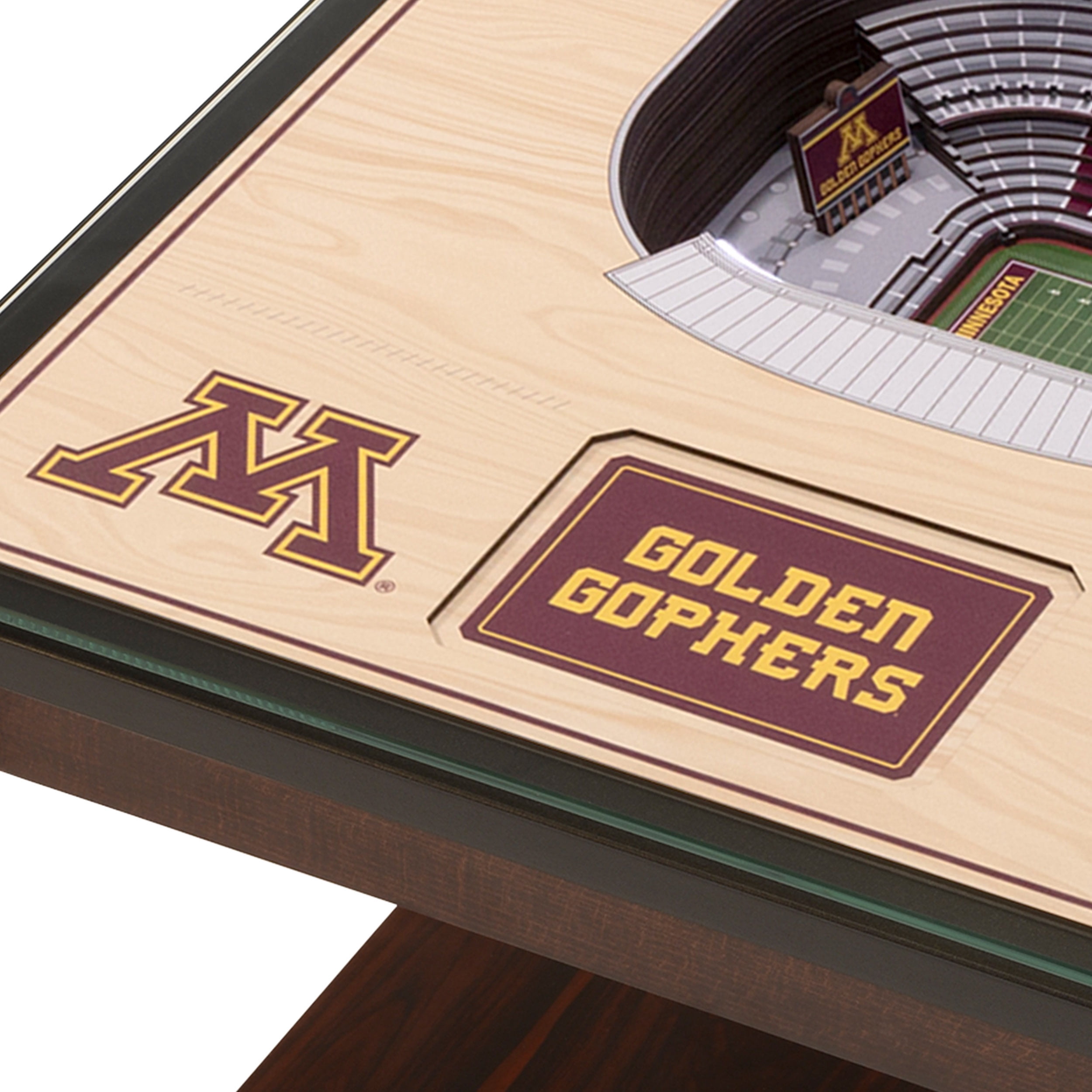 Minnesota Golden Gophers 25-Layer StadiumViews Lighted End Table