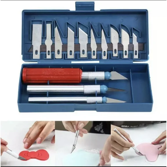 17 Pc Precision Knife Set Razor Blade Exacto Cutting Tool Arts & Craft Hobby Kit