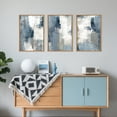 thumbnail image 2 of Large Navy Blue and Gray Framed Canvas Wall Art Set,Modern Abstract Wall Decor,Brush Strokes Block Shape Artwork,Minimalist Neutral Blue Printing for Living Room,Bedroom, Office-16''x24''x3, 2 of 6