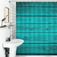thumbnail image 3 of Ocean Aqua Blue Teal Old Wood Turquoise Shower Curtain Modern Home Bathroom Bathtub Decor Waterproof Fabric with Hooks, 3 of 6