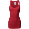 thumbnail image 3 of FashionOutfit Women's Solid Basic Scoop Neck Racer-back Ribbed Tank Top, 3 of 4