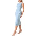 thumbnail image 4 of Vestido formal midi sin mangas de cuello barco para mujer Inspire Chic azul claro S, 4 of 5