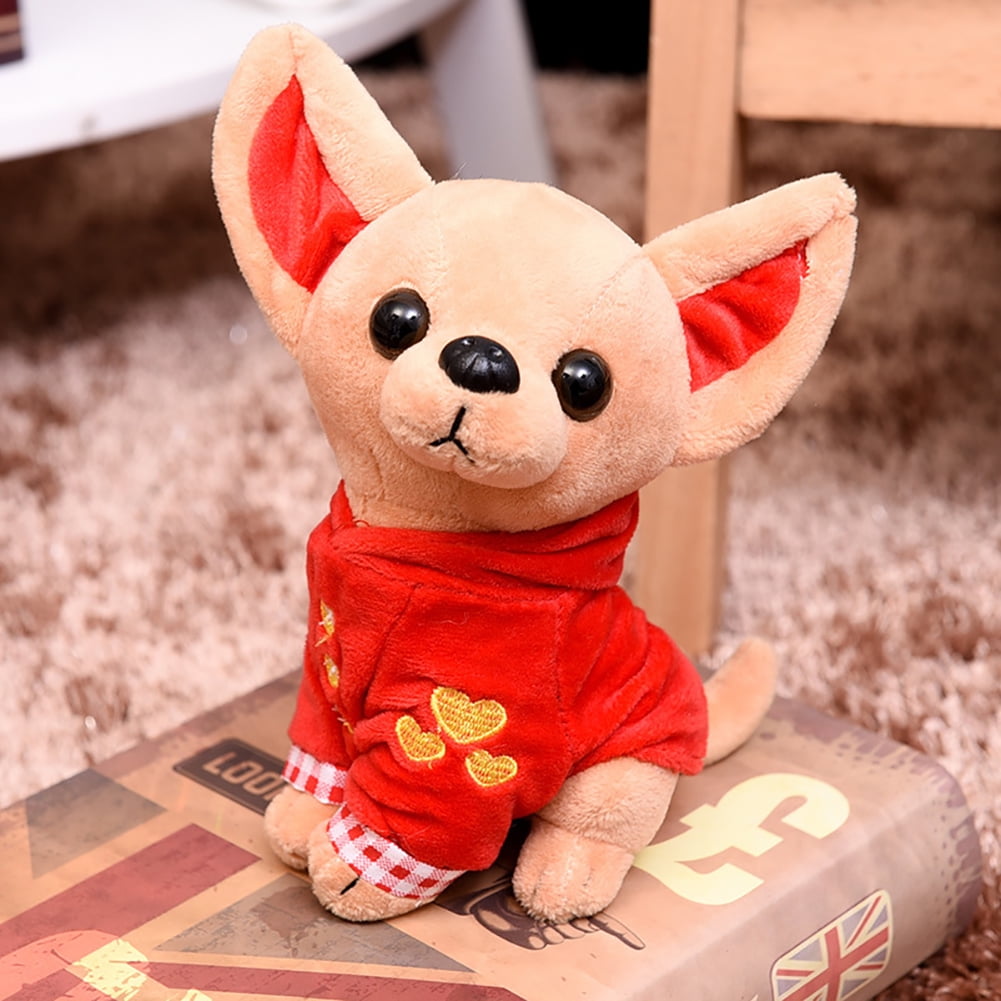 ZHONGXIN Made Simulation Chihuahua Dog Stuffed Animal - 10 inch Cute Chihuahua Dog Plush Toy, Lovely Dog Plush Toy Model As Gift Toy Gift C