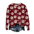 thumbnail image 5 of Kaprioy Sweatshirts for Women Long Sleeve Shirt Pullover Tops Christmas Santa Claus Gift Graphic Holiday Crewneck Fall Fashion Clothing Red, M, 5 of 6